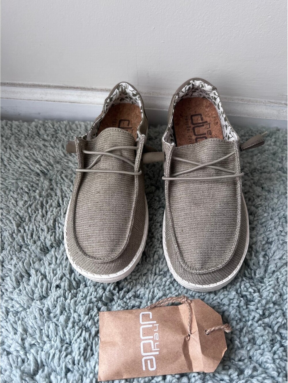Hey Dude Wendy Chambray sage Size 6 womens
